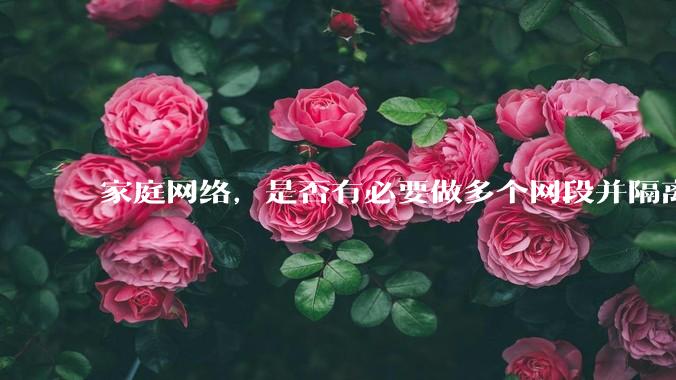 家庭网络，是否有必要做多个网段并隔离？